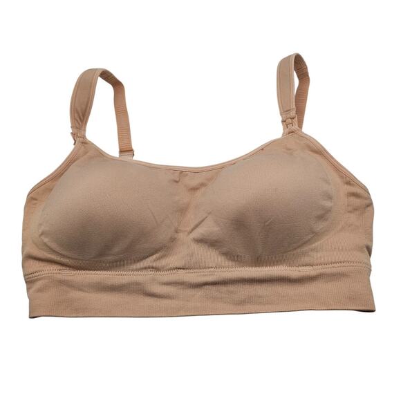 Momcozy Womens Sz L Wire Free Nursing T Shirt Bra Beige - Picture 1 of 5